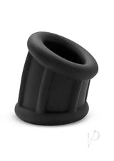 Renegade Suave Silicone Ball Stretcher Cock Ring Black, a soft silicone accessory for snug support and enhanced sensations.