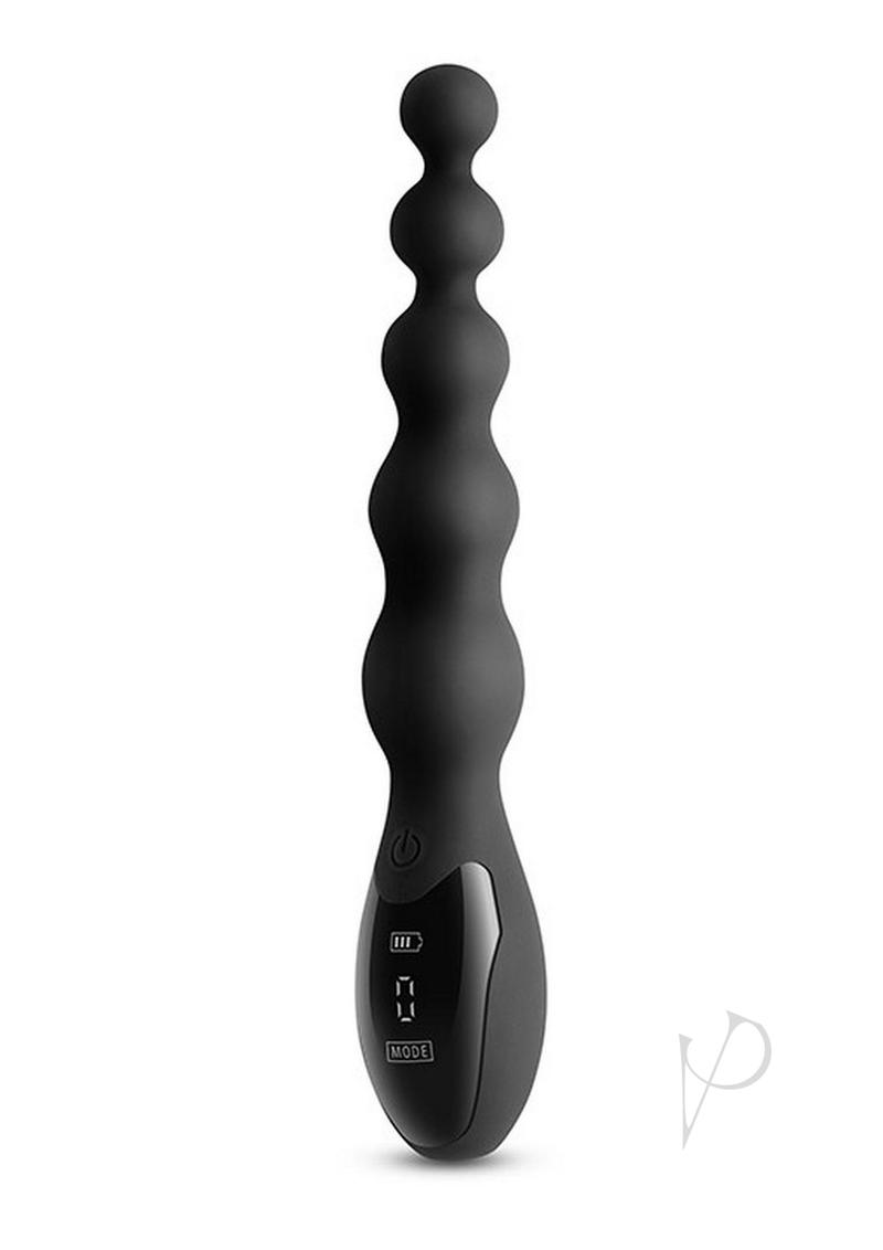 Renegade Virtua Digital Beaded Anal Vibrator Black with graduated beads for pleasurable stimulation.