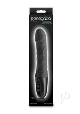 Renegade Electrica Rechargeable Silicone Vibrator Black in packaging showcasing innovative design and features.