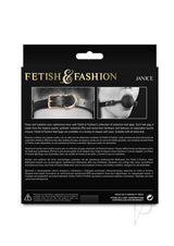 Fetish and Fashion Janice Ball Gag Black packaging showcasing the elegant design and adjustable features.