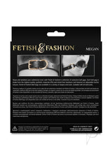 Fetish and Fashion Megan Silicone Ball Gag Black packaging with descriptions and features of the product.