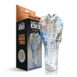 Happy Endings MSTR B8 In The Clear Mouth Stroker with packaging showcasing its translucent design.