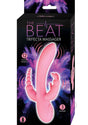 The Beat Trifecta Triple Stimulation Rabbit Vibrator Pink packaging with features highlighted.