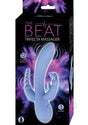 The Beat Trifecta Triple Stimulation Rabbit Vibrator Violet packaging showcasing design and features.