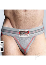 Champ Vintage Sweatshirt Jock Gray Heather XXLarge showing the jock strap design and comfortable fit.