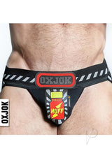 Popper Jock 3D Rubber Huffer Jock Black Red XXLarge showcasing bold design and supportive fit for comfort and play.