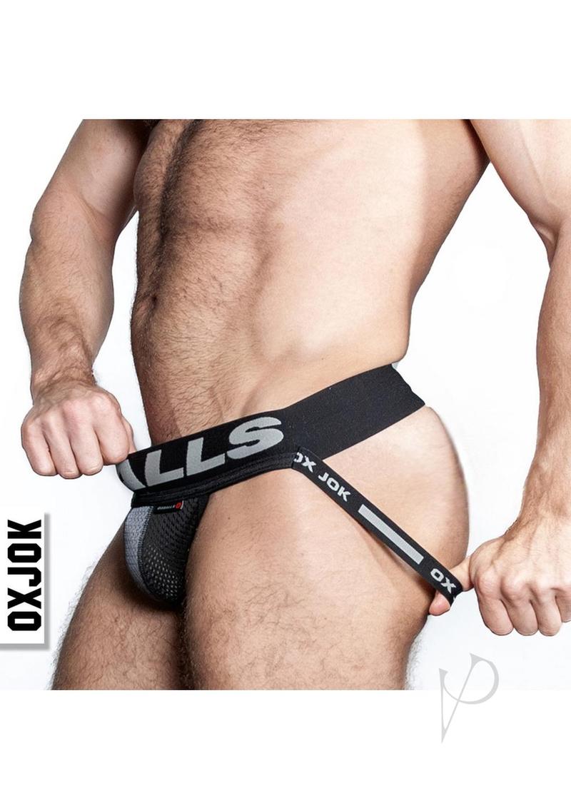 Oxballs Airmesh Swagger Jockstrap Black XXLarge with a modern design and comfortable fit for all-day wear.