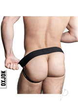 Oxballs Airmesh Swagger Jockstrap Black XXLarge showcasing a comfortable fit with a breathable design.