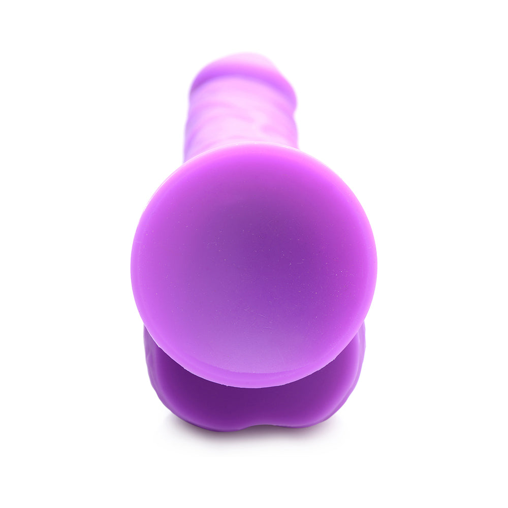 Curve Toys Lollicock 7 inches Silicone Dildo with Balls & Suction Cup Grape