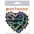 Pastease Barbed Wire Heart Pasties Reflective Nipple Covers packaging featuring a bold heart design with holographic finish.