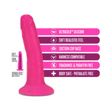 Blush Neo Elite 6 inches Silicone Dual Density Dildo with Suction Cup Neon Pink