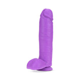 Neo Elite 10 inches Silicone Dual Density Dildo with Balls & Suction Cup Neon Purple
