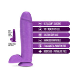 Neo Elite 10 inches Silicone Dual Density Dildo with Balls & Suction Cup Neon Purple