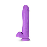 Blush Neo Elite 11 inches Silicone Dual Density Dildo with Balls & Suction Cup Neon Purple