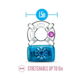 Blush Play with Me Pleaser Rechargeable Vibrating C-Ring Blue