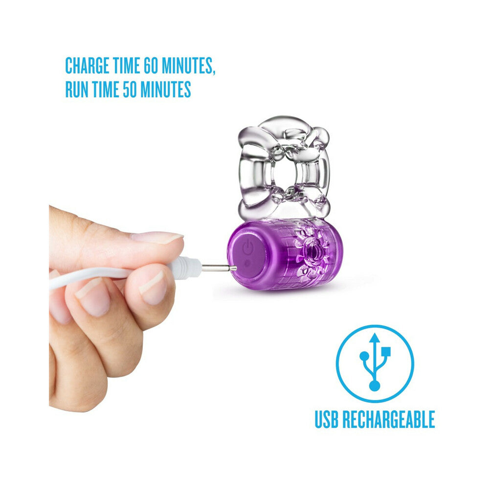 Blush Play with Me Pleaser Rechargeable Vibrating C-Ring Purple