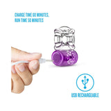 Blush Play with Me Pleaser Rechargeable Vibrating C-Ring Purple