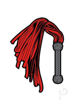 WoodRocket Flogger Enamel Pin Red Grey showcasing a red and grey flogger design.
