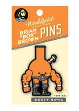 Box Brown Dusty Bong Enamel Pin Multicolor - playful cannabis culture accessory by Brian "Box" Brown.