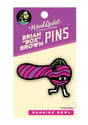 Box Brown Running Bowl Enamel Pin Multicolor features a quirky design perfect for adding humor to any outfit.