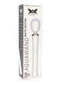 Pixey Aquawand Rechargeable Silicone Body Wand White elegantly designed packaging with waterproof features and adjustable controls.