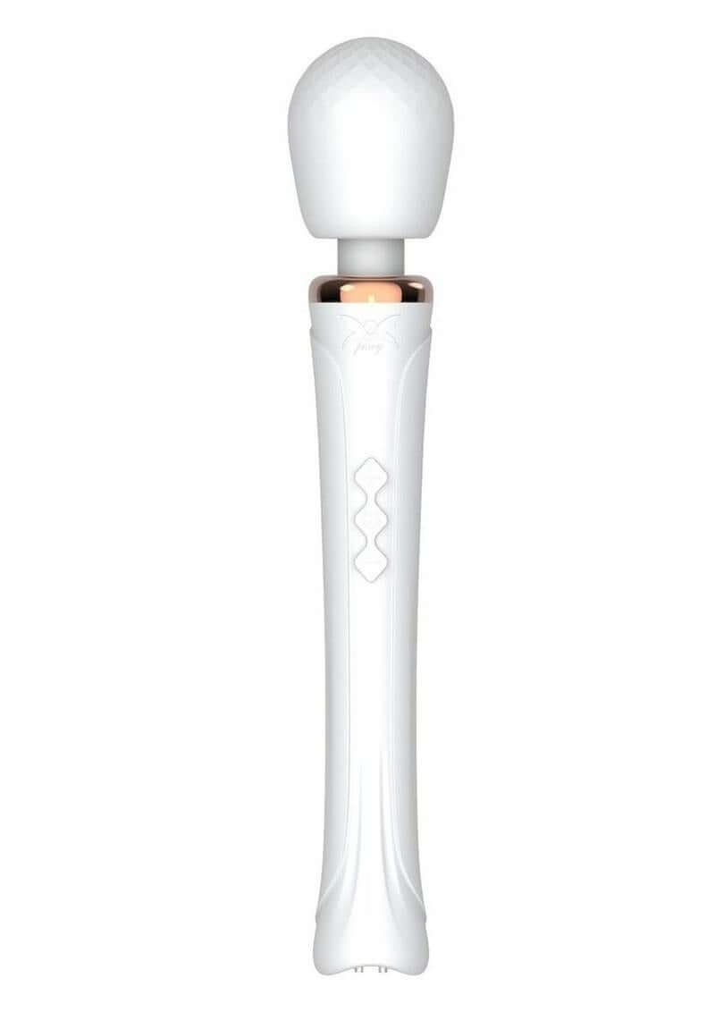 Pixey Aquawand Rechargeable Silicone Body Wand White with rotary control for variable speed and powerful vibrations.