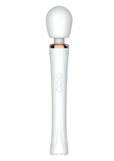 Pixey Aquawand Rechargeable Silicone Body Wand White with rotary control for variable speed and powerful vibrations.