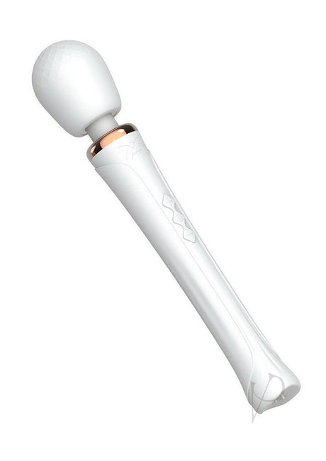 Pixey Aquawand Rechargeable Silicone Body Wand White with a sleek design and variable speed control for ultimate pleasure.