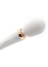 Pixey Aquawand Rechargeable Silicone Body Wand White close-up showing the head and design details.
