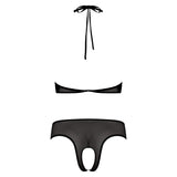 Magic Silk Forever Mesh Crotchless Underboob Teddy With Split Back Black S/M