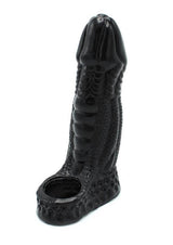 Monstar Beast Silicone Sleeve 01 Black, premium silicone sleeve with ball stretcher hole for enhanced stimulation.