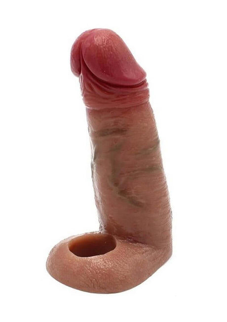 Monstar Beast Silicone Sleeve 16 Caramel, a premium silicone sleeve featuring a ball stretcher hole, designed for enhanced stimulation.