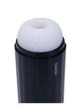 Svakom Sam Neo 2 App Control Masturbator Blue with a textured sleeve for enhanced pleasure.