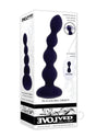 Pleasure Orbit Silicone Anal Beads Remote Control Purple packaging showcasing twirling head for added pleasure.