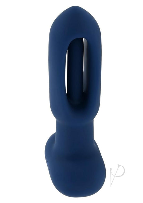 The Flapper Silicone Anal Plug with Remote Control Blue, featuring a sleek design and dual sensations.