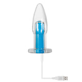 Gender X Electric Blue Rechargeable Remote-Controlled Vibrating Anal Plug Clear/Blue