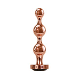 Gender X Gold Digger Rose Gold Beaded Anal Plug With Black Gemstone Base Large