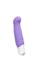 Vedo Inu Mini G-Spot Vibrator Orgasmic Orchid in purple silicone with curved design for targeted stimulation.