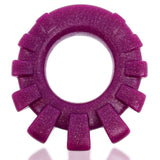 Oxballs Cock-Lug Lugged Silicone Cockring Plum with textured lugs for comfort and support, sparkly purple silicone design.