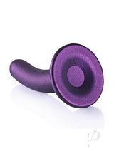 Ouch Smooth G-Spot Silicone Dildo 5 Inch Metallic Purple in sleek design with a smooth curve for G-spot stimulation.