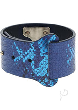 Ouch Florence Collection Handcuffs Blue in stylish blue bonded leather with snake print design.