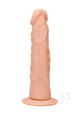 RealRock Skin Realistic Dildo 10 inch Vanilla showcasing its lifelike design and pronounced head for an immersive experience.