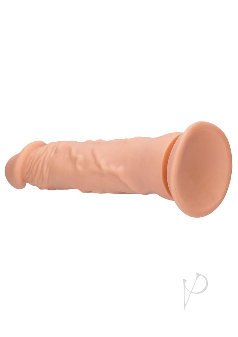 RealRock Skin Realistic Dildo 10 inch Vanilla showcasing its lifelike texture and design.