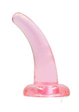 RealRock Crystal Clear 4.7 Inch Suction Cup Dildo Pink, translucent pleasure toy for versatile use.