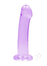 RealRock Crystal Clear 6.7 inch Suction Cup Dildo Purple on a white background.