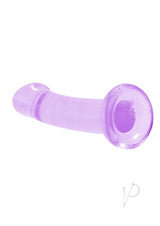 RealRock Crystal Clear 6.7 inch Suction Cup Dildo Purple on a white background, highlighting its translucent design.