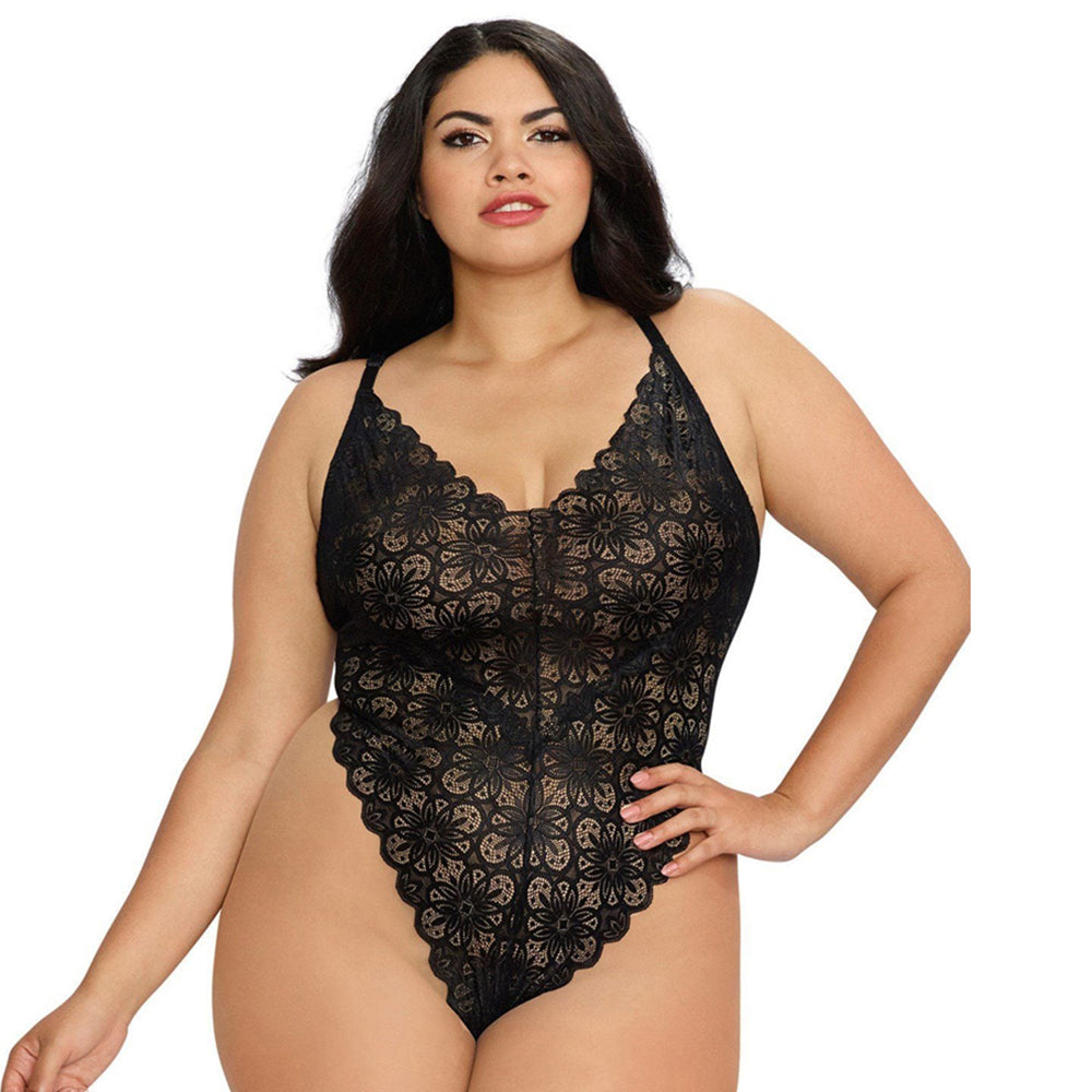 Dreamgirl Teddy & Sheer Mesh Maxi Skirt With G-String Black Queen 2X Hanging