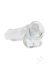 RealRock Crystal Clear Realistic Dildo with Balls 10 inch, featuring a lifelike design and suction cup base.