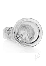 RealRock Crystal Clear Straight No Balls Dildo 10 Inch Clear showcasing its transparent design and smooth shaft.