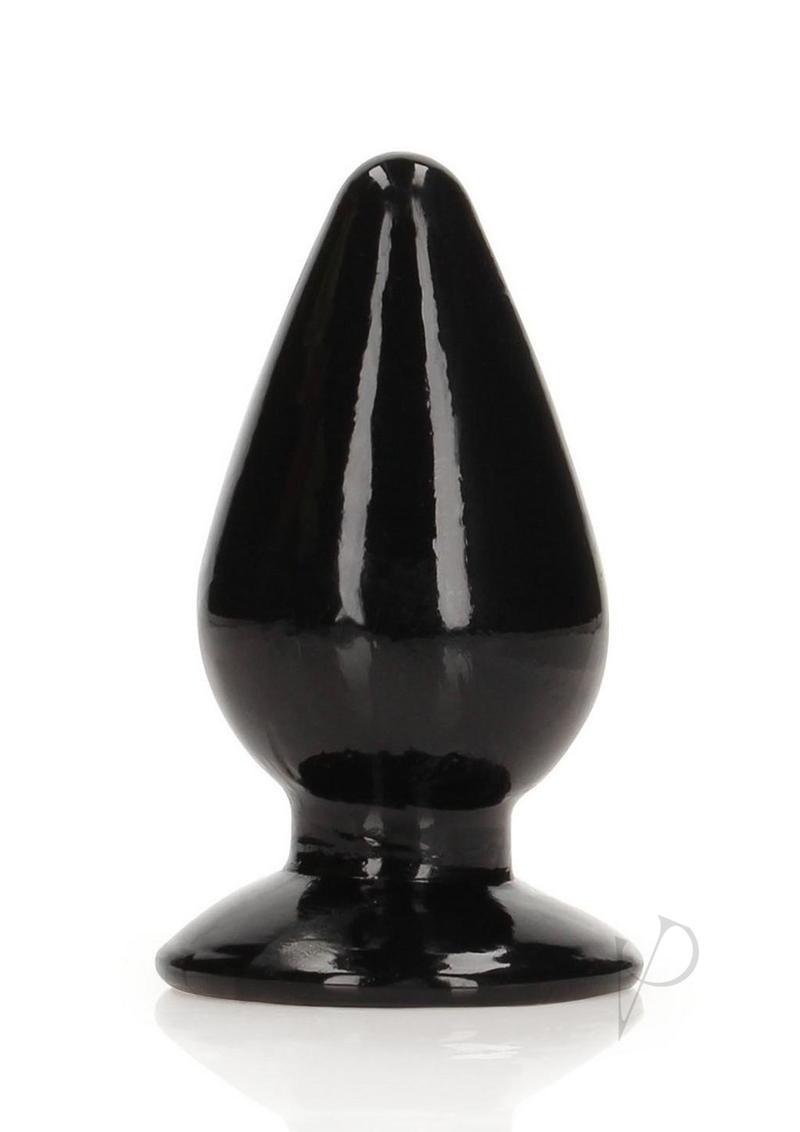RealRock Crystal Clear 3.5 Inch Anal Plug Black - transparent black anal plug with tapered design for comfortable exploration.
